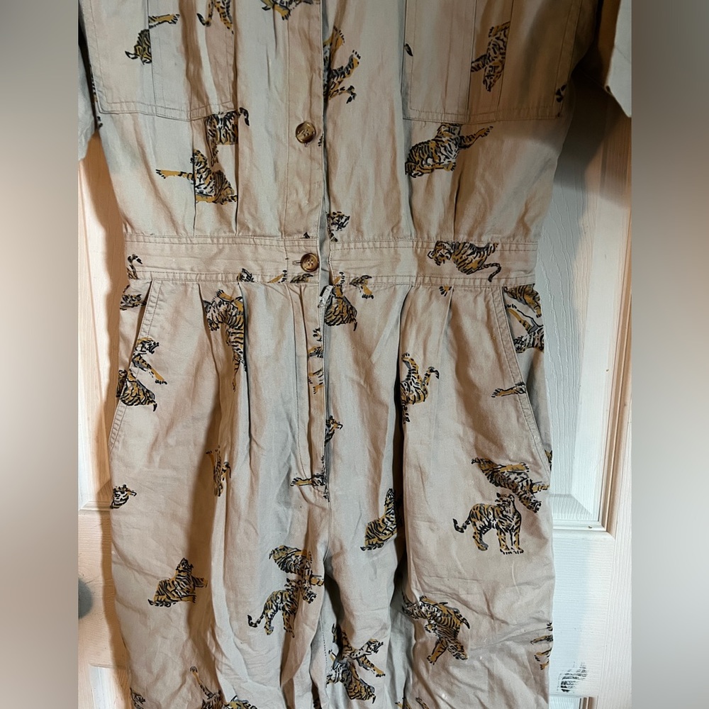 Dianne Von Furstenberg tiger print jumpsuit vintage - Picture 2 of 11